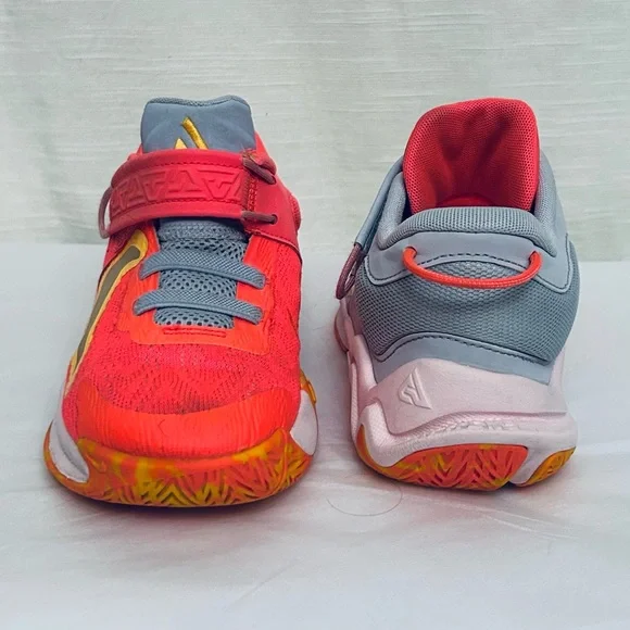Nike Giannis Immortality 2 Kids Colorful Athletic Sneakers - Gray,Coral & Yellow - Picture 6 of 9